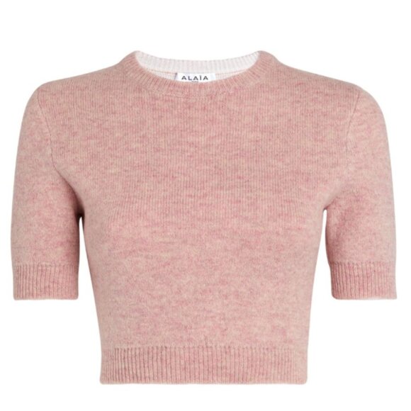 ALAÏA Wool-Rich Cropped Sweater - Picture 6 of 9